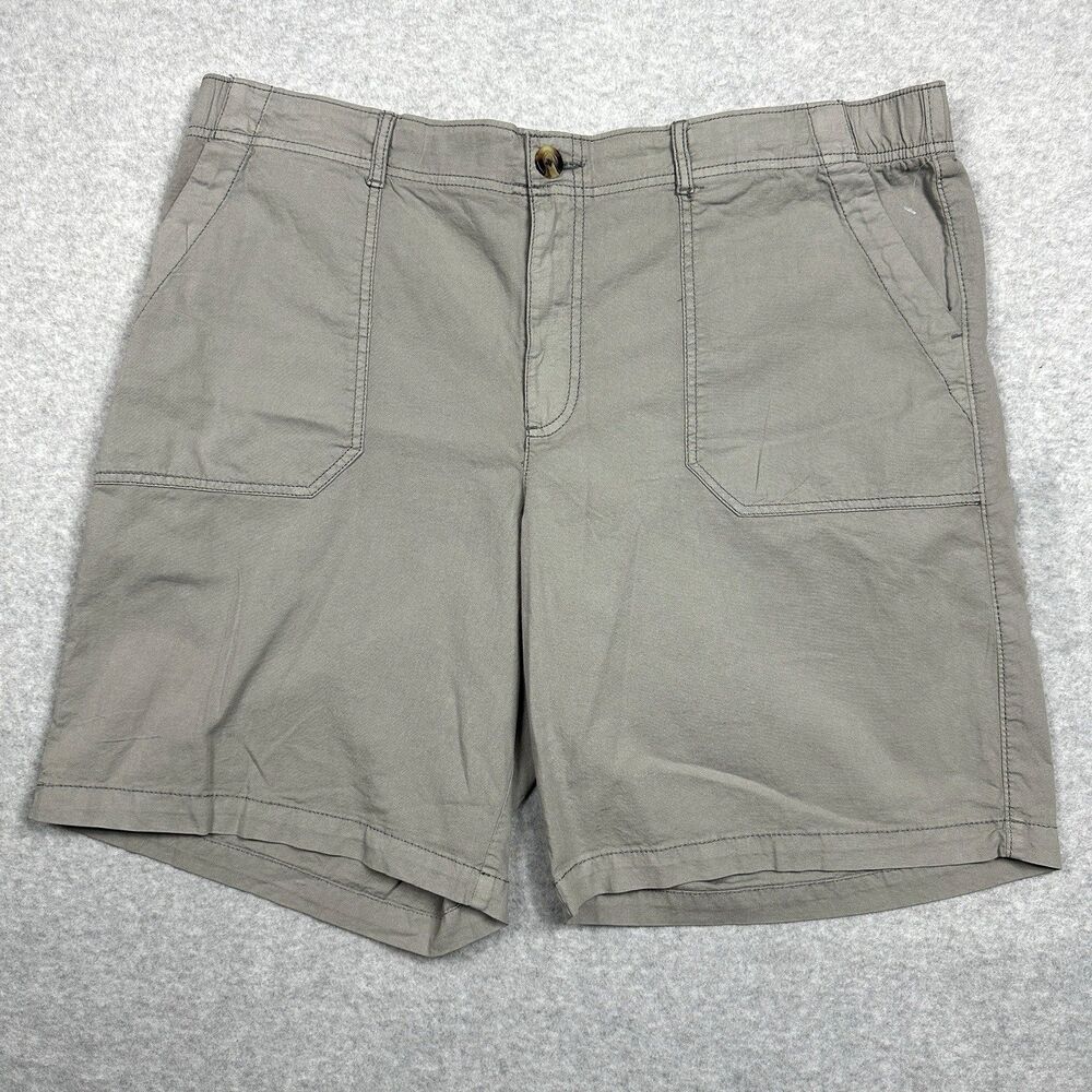 NWT Men's Sonoma Mid Rise Bermuda Elastic Waist Khaki Tan Shorts Size XXL